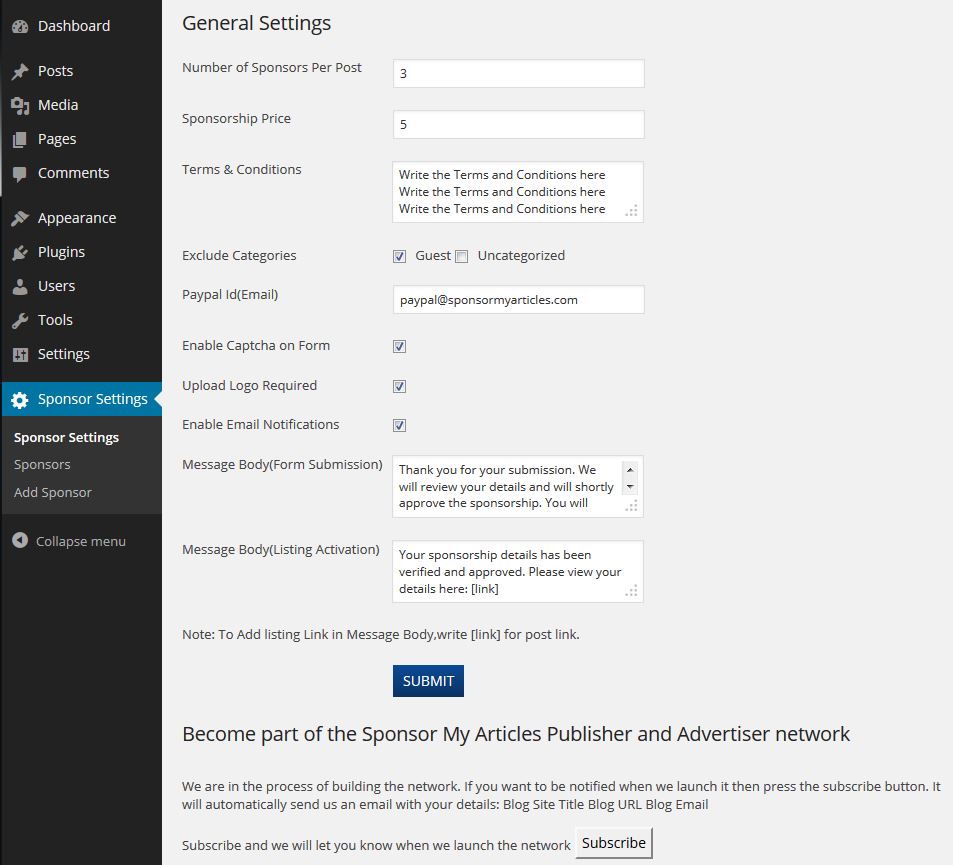 General Settings